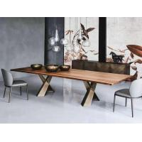 China Walnut Wooden Top Dining Table , Contemporary Wood Dining Table 2200mm Length on sale