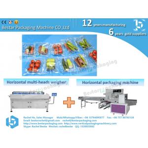 Bestar horizontal flow packing machine with 12 heads horizontal weigher for fruits vegetables