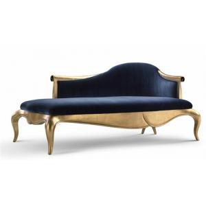 Black Velvet Fabric Luxury Chaise Lounge