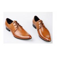China Pointed Toe Men's Wedding Dress Shoes Yellow Lace Up Handmade Oxford Shoes on sale
