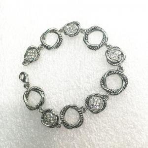 (B-33)Designer Jewelry Silver Pave High Quality Cubic Zircon Link Chain Bracelet