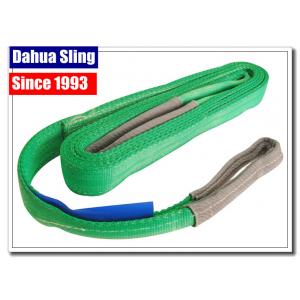 2000kg Working Load Polyester Endless Round Slings , Cargo Lifting Straps Green