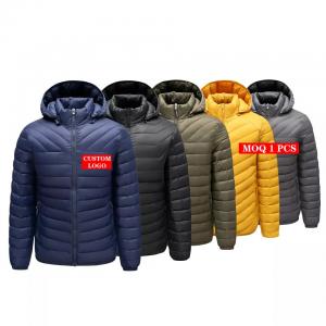 China knitted clothin Reversible Goose Down Jacket Mens Puffer Jacket Motorcycle Jacket supplier
