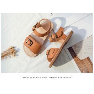 China Magic Tape Cowhide Children Shoes Sandals supplier