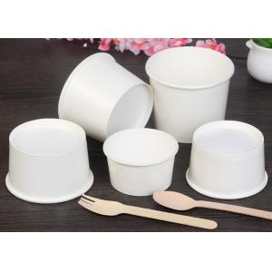 600ml 800ml To Go Paper Soup Cups With Covers And Spoons White Color