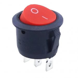 Red Black ON/OFF Round Rocker Toggle Switch 6A/250VAC 10A 125VAC Power switch with Plastic Push Button Switch 2PIN