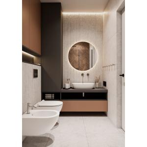 Black And Orange Customized Bathroom L Shaped Bathroom Cabinet ISO9001