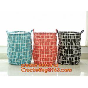 dirty clothes storage flower printed canvas folding basket ,laundry basket, Handicrafts clothes hamper/laundry basket