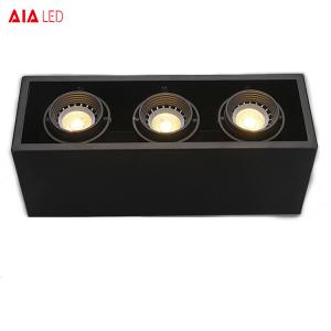 China Square revolve 3xGU10 Holder black adjustable spotlight interior GU10 base spot light for home supplier