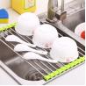 Stainless Steel Foldable Collapsible Over The Sink Roll Up Dish Drying Rack