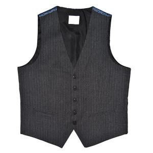 Popular Dark Grey Stripe Mens Slim Fit Vest 5% Wool OEM and ODM Embroidery Logo