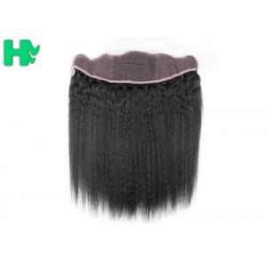 Virgin Brazilian Human Hair Kinky Straight 13*4 Frontal Wefts Lace Hair Closure Ear To Ear