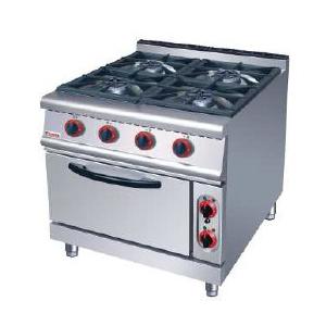 Silver Electric Oven Commercial Cooking Equipment Gas Range With 4 Burner 7
