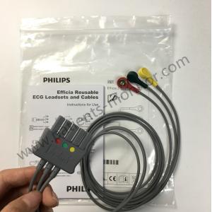 China Efficia Reusable ECG Cables And Leadsets 3- Lead Snap IEC REF 989803160681 supplier