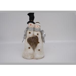 China Lighted Holiday Decorative Snowman Figurine , Double Resin Snowman Figurines supplier