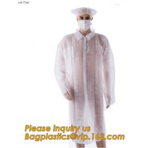 China durable chemical resistant lab coats,elastic material coverall workwear,Disposable Medical Nonwoven White Lab Coat supplier