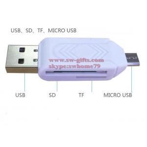 China 2 in 1 USB OTG Card Reader Universal Micro USB OTG TF/SD Card Reader Phone Extension Headers Micro USB OTG Adapter supplier