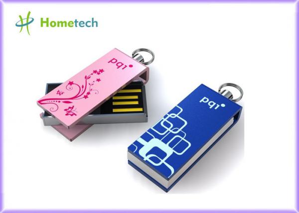 Mini varas cor-de-rosa de USB da torção, varas gravadas laser de USB dos