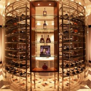 China Customized Stainless Metal Wine Cabinet Metal And Glass Bar Cabinet supplier
