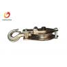 China Hook Type Cable Pulling Pulley Single Sheave Steel Snatch Pulley Block With Swivel Hook wholesale