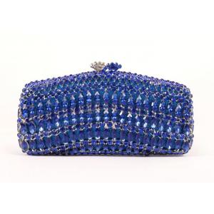 Big Size Simple Clasp Navy Blue Clutch Bag Python Skin Leather Material