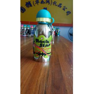 China 400ml single wall stainless steel water bottle with silicone gripper supplier