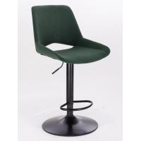 China Counter Height Adjustable Bar Stool Chair Velvet Swivel Bar Stools With Black Metal Base on sale