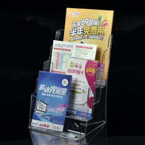 China A4 4 pocket  acrylic brochure holder,LEAFLET STANDS PLASTIC HOLDER ACRYLIC FLYER table leaflet holder supplier