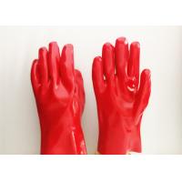 Long Sleeve PVC Coated Gloves Fully Dipping Silk Screen Logo Printing