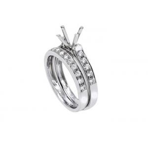 Double Round Shape Engagement Ring , 0.72ct 18K White Gold Ring OEM ODM