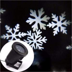 Outdoor Laser Christmas Lights Waterproof White Snowflake Landscape Projector for Garden, Lawn and Holiday Decoration (w