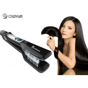 China Portable Home Hair Straightener , Electric Ion Titanium Ceramic Flat Iron Hair Steam Brush supplier