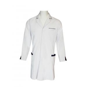 180 GSM Polyester 65% Cotton 35% Long Sleeve Nurse Uniform Navy Contrast White