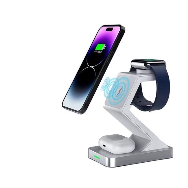15W Maximum Output Power 3 In 1 Wireless Charger for iPhone 12 13 14 15 Type C Input Port