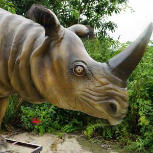 China Waterproof Realistic Animatronic Animals Rhinoceros Sondaicus Model supplier