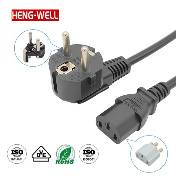 ENEC Certified Cee Cord EU Power Cord Plug Cable to IEC C13 C5  Heavy Duty 250V Power Cords 1.8m PVC Jacket AC Cable for Computer Power Cable