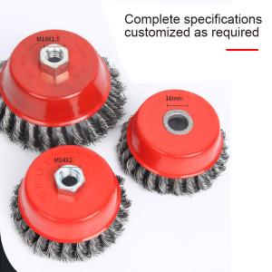 China Twisted Knot Steel Wire Cup Industrial Rotary Brushes Used To Cleaning supplier