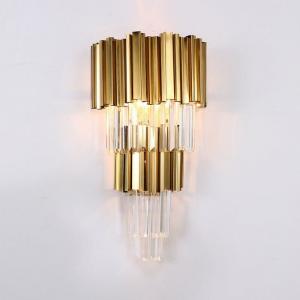 E14*3 E14*2 Gold Finish And Crystal Wall Lamp Sconces 6500K 4000K For Home Indoors