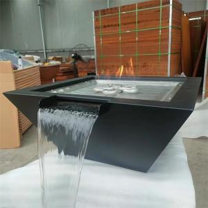 600mm Decorative Square Pool Gas Fire Water Fountain For Swimming Pool