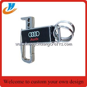 Leather keychain bottle opener,metal bottle opener with custom car logo