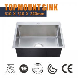 China 61x51 Stainless Steel Top Mount  Kitchen Sink 16 Gauge supplier