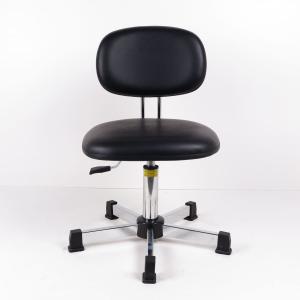Pneumatic PU Leather Ergonomic Task Stool , Upholstered Vinyl Task Chair