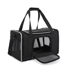 China キャンバス ポリエステル 折りたたむ ペット キャリバー 黒猫 キャリバー 肩バッグ 直角 wholesale