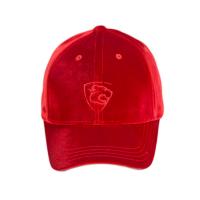China Women Curved Eaves red Velvet Winter flat embroidery logo Baseball Casquette Hat on sale