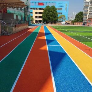 China Anti Aging Colored Rubber Granules , Water Resistant Rainbow Running Track supplier