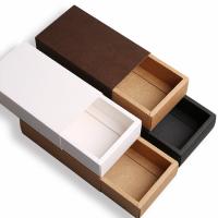China Drawer Style Custom Printed Boxes Durable 350g Brown Kraft Paper Material on sale