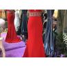 China Hanging Neck Red Mermaid Style Prom Dress Top Beading Deep V Neck Backless wholesale