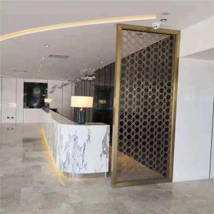 Custom Made Black Framed Room Dividers And Partitions Golden 1800 X 900 Stainless Steel 3d Circle Pattern Screen