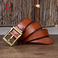 China Standard Width Retro Style Genuine Leather Belt  For Men  3 Color on sale