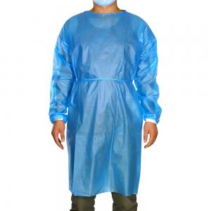 China CE EN14126 AAMI Pb70 Disposable Lab Coats PP PE Coated Non Woven Isolation Gown supplier